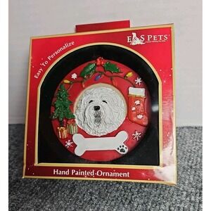 Lhasa Apso Hand Painted Christmas Dog Ornament .This Can Be Personalized For You